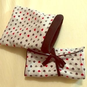 Small animal pouch and matching blanket